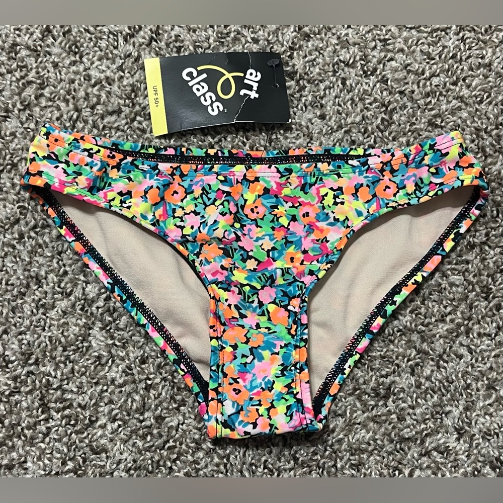 Art Class Kids Floral Bikini Bottoms - Neon Multicolor
